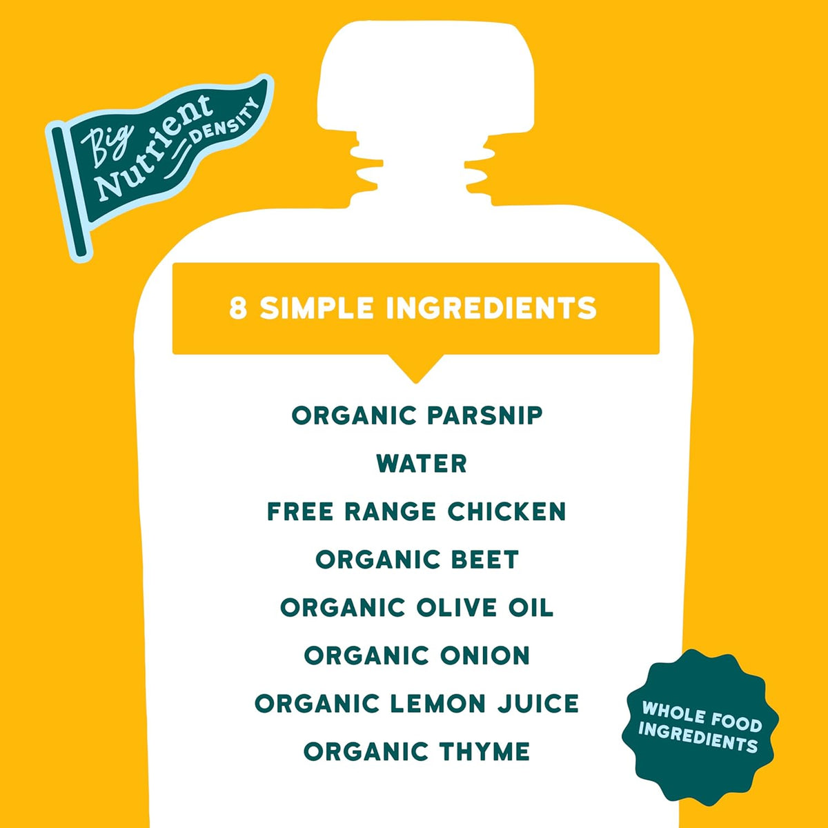 Serenity Kids 6+ Months Baby Food Pouches Chicken & Thyme Puree - BPA-Free Baby Food Puree -Range
