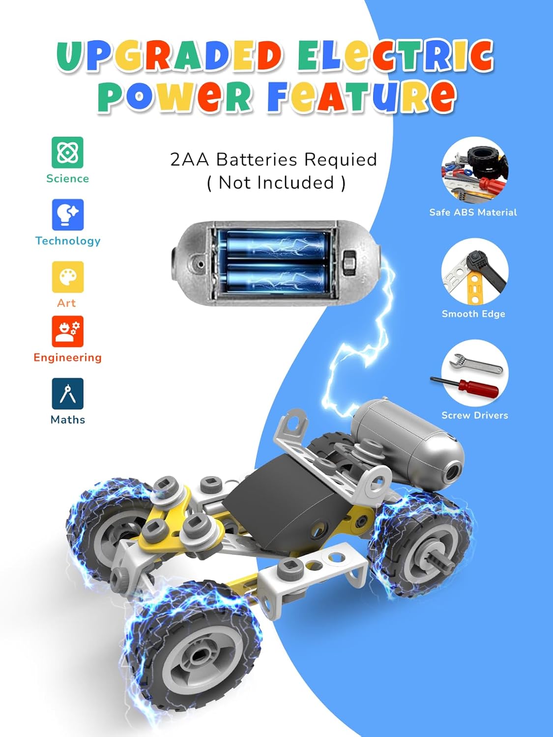 STEM Toys for 5 6 7 8+ Year Old Boy, 10 in 1 Electric Building Toys for Kids Ages 4-8 5-7 6-8