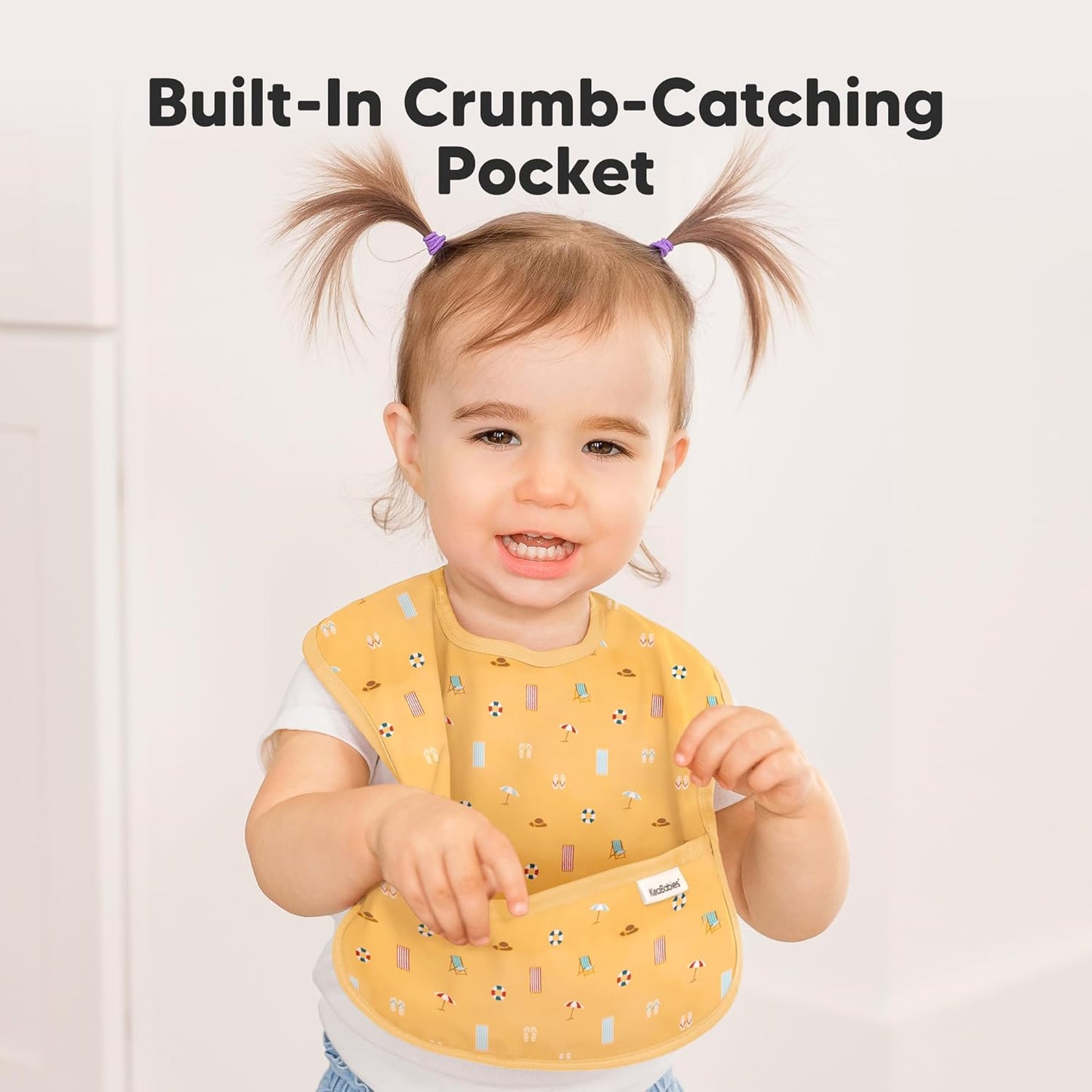 3-Pack Waterproof Baby Bibs for Eating - Lightweight Toddler Feeding Bibs with Large Food Catcher