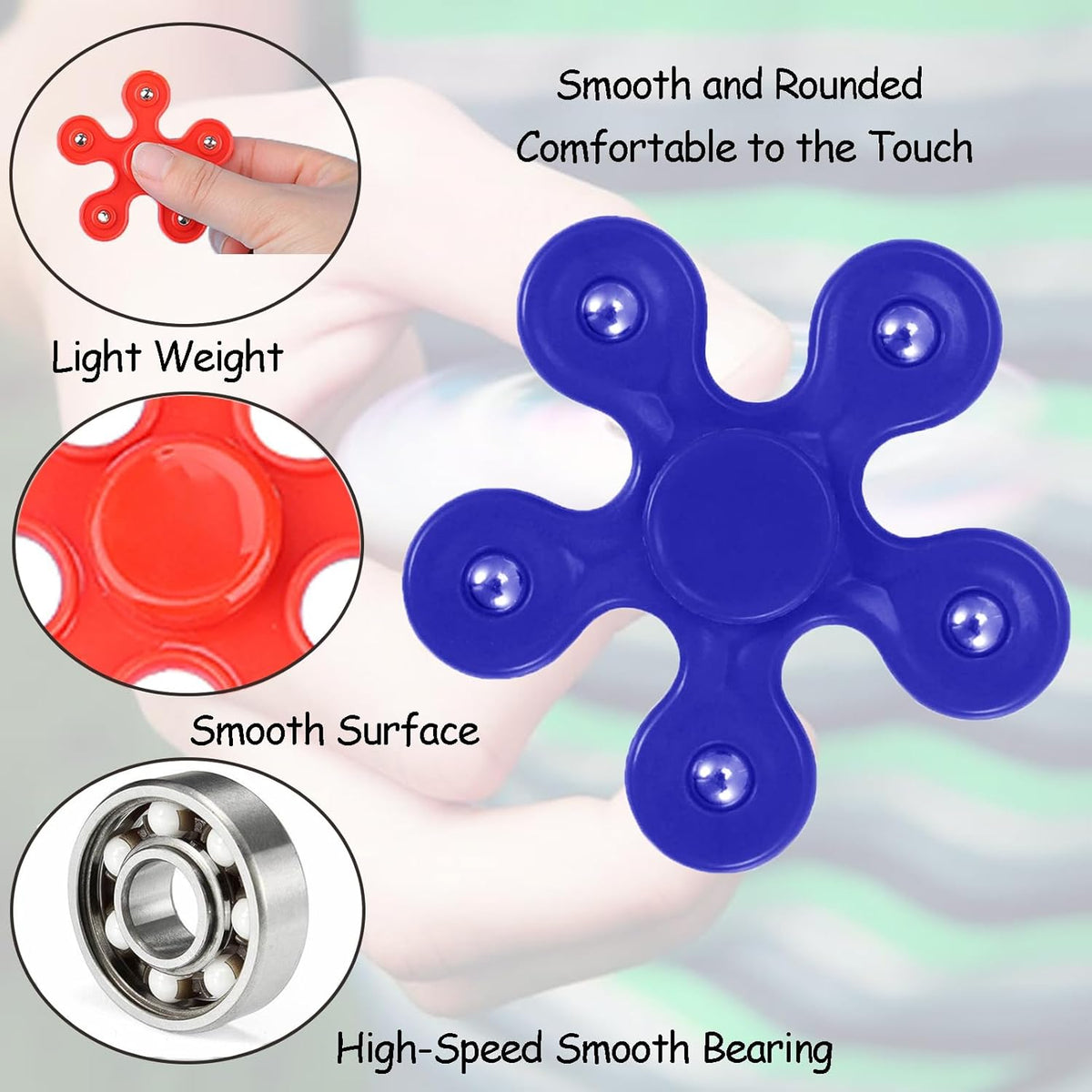 32 Pack High Speed Bearing Quiet Fidget Spinners Bulk, Stress Relief Sensory Fidget Toys Bulk for