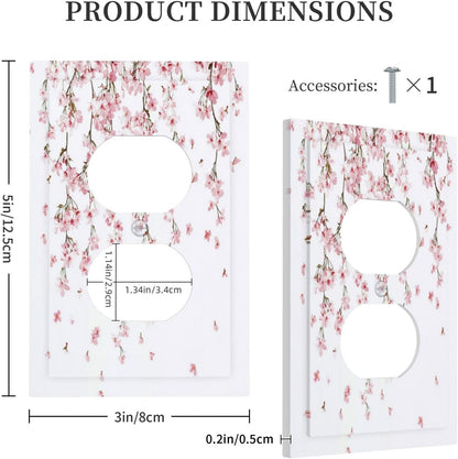 Outlet Covers Sakura Plant Floral Pink Flowers 1 Gang Duplex Light Switch Cover Decorative Switch