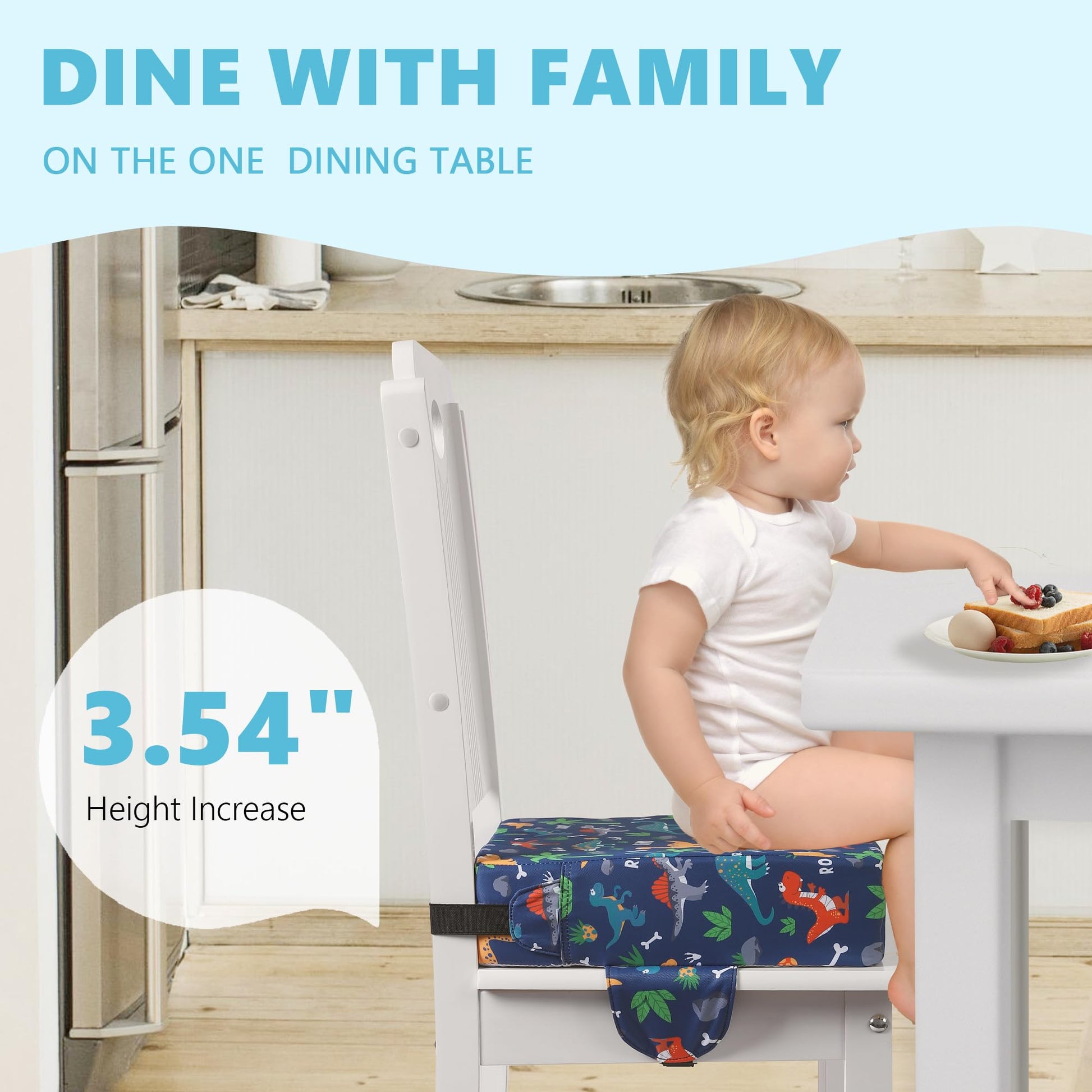 Sylynvia Booster Seat for Kitchen Chair, Toddler Booster Seats for Dining Table with Adjustable