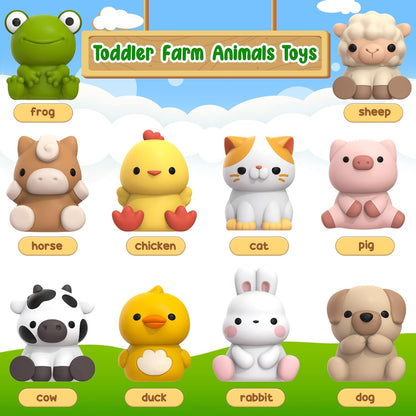 Learning Toy for Toddlers 1 2 3 Year Old, 10 Farm Animal Toys & 10 Barns, Counting, Matching &