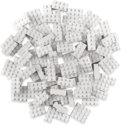 Strictly Briks Classic Bricks Starter Kit – 96 White 2x4 Building Blocks – Creative Set for Kids