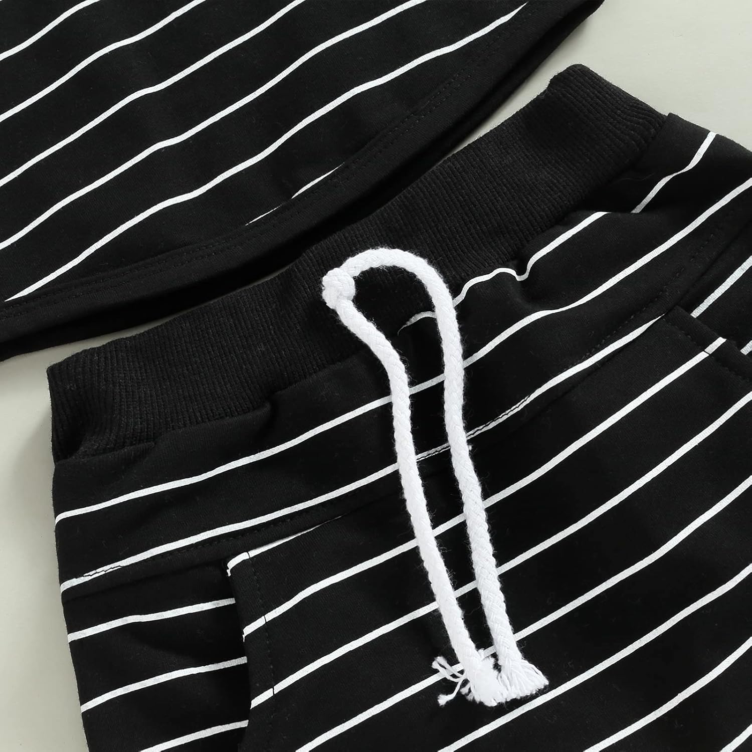 Toddler Baby Boy Summer Hooded Outfit Contrast Color Short Sleeve T Shirt Top Elastic Shorts Summer