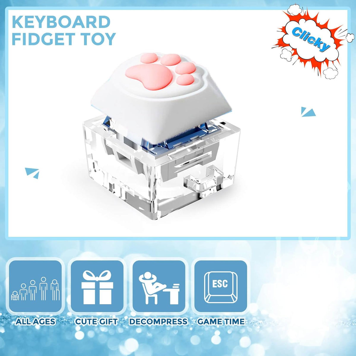 Keyboard Fidget Toys, Keyboard Fidget Keychain Keyboard Decompression Toys Keyboard Fidget Toy