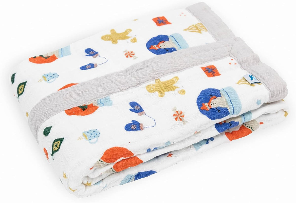 Little Unicorn Newborn Receiving Quilt | Ultra- Soft, Multi-Layered Muslin Fabric | Gift for