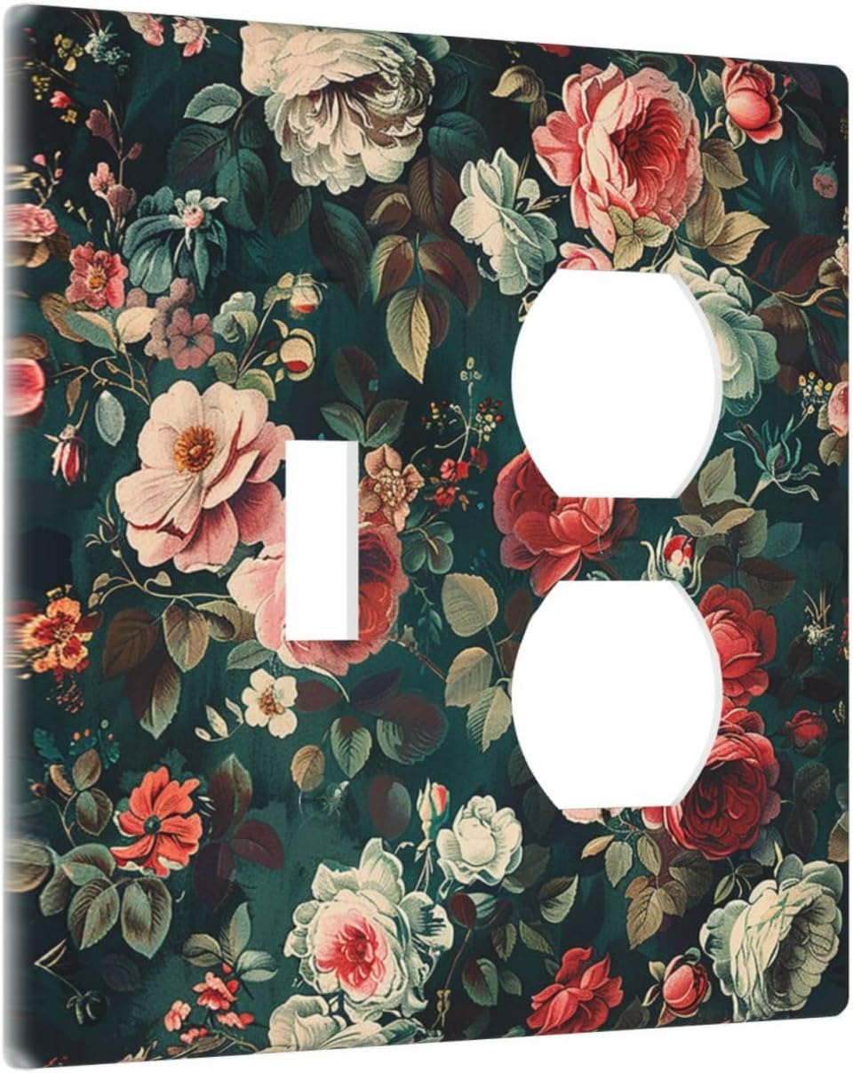 Wallplates Baroque Vintage Peony Flower Floral 1 Toggle 1 Duplex Switch Plate Electrical GFCI