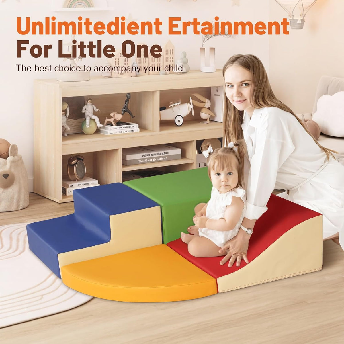 4-Piece Soft PU Leather Toddlers Climbing Toys, Foam Climbing Blocks for Toddlers, Baby Play Set