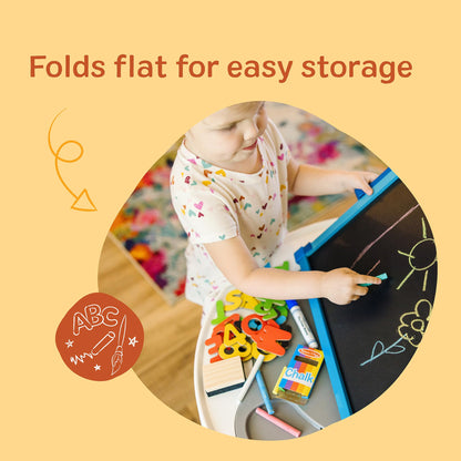 Melissa & Doug Magnetic Tabletop Easel, Deluxe Double-Sided Wooden Art Set with Chalkboard