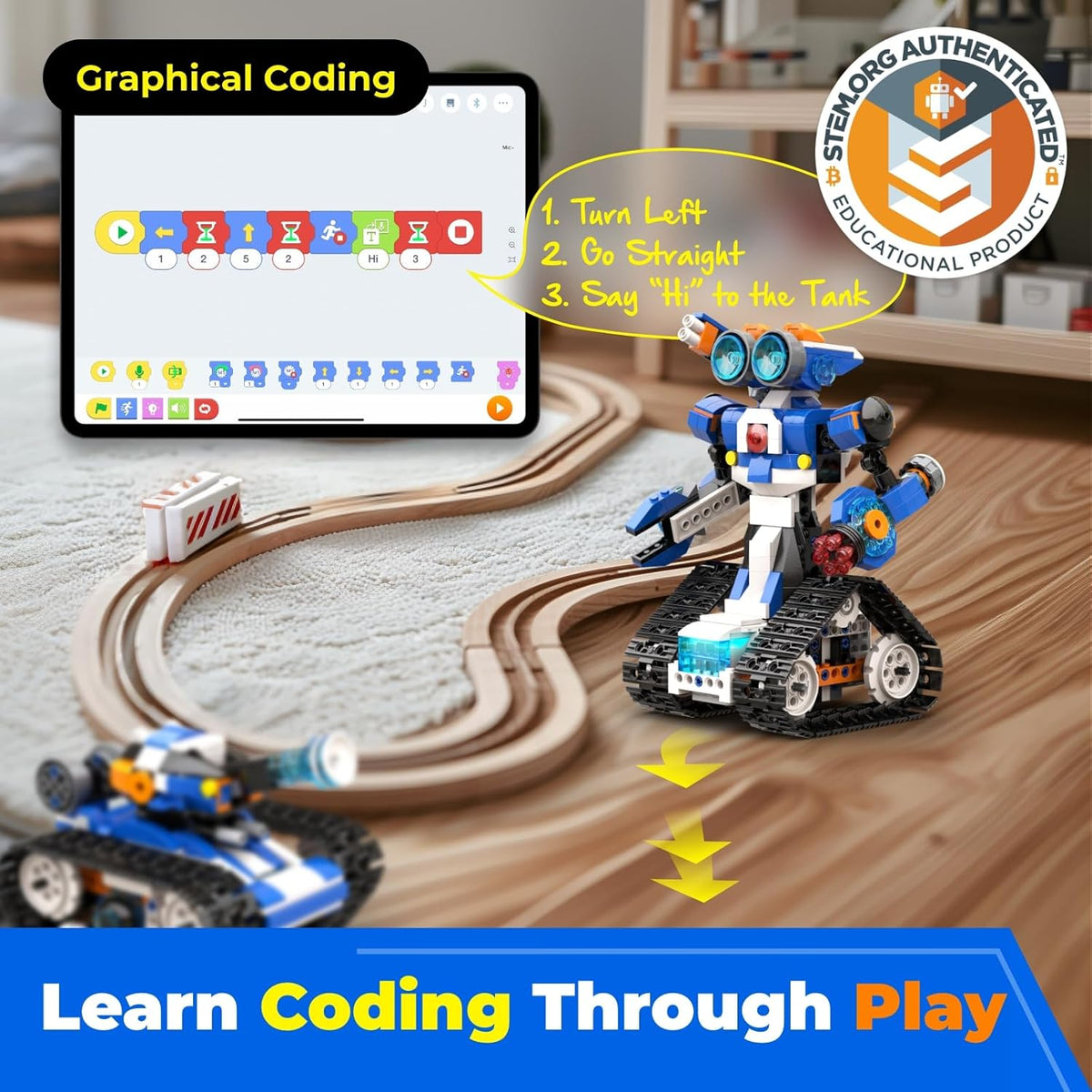 STEM Robot Toy 6-in-1 Robot Building Kit for Boys Age 8-12, APP Remote Control STEM Coding Toys