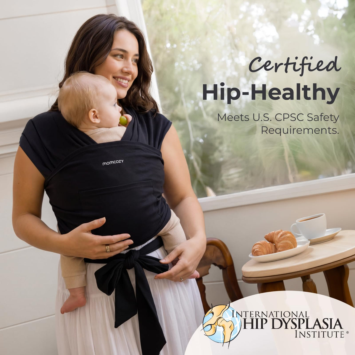 Momcozy Baby Wrap Carrier, Easy-On 2-Piece Design, Newborn to 33 lb
