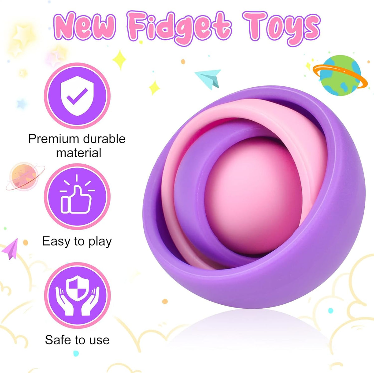 Fidget Toys Adults, Fidget Gyro Toys for Kids 8-12, Gift Ideas Fidgets Gifts for Boys Girls Teens