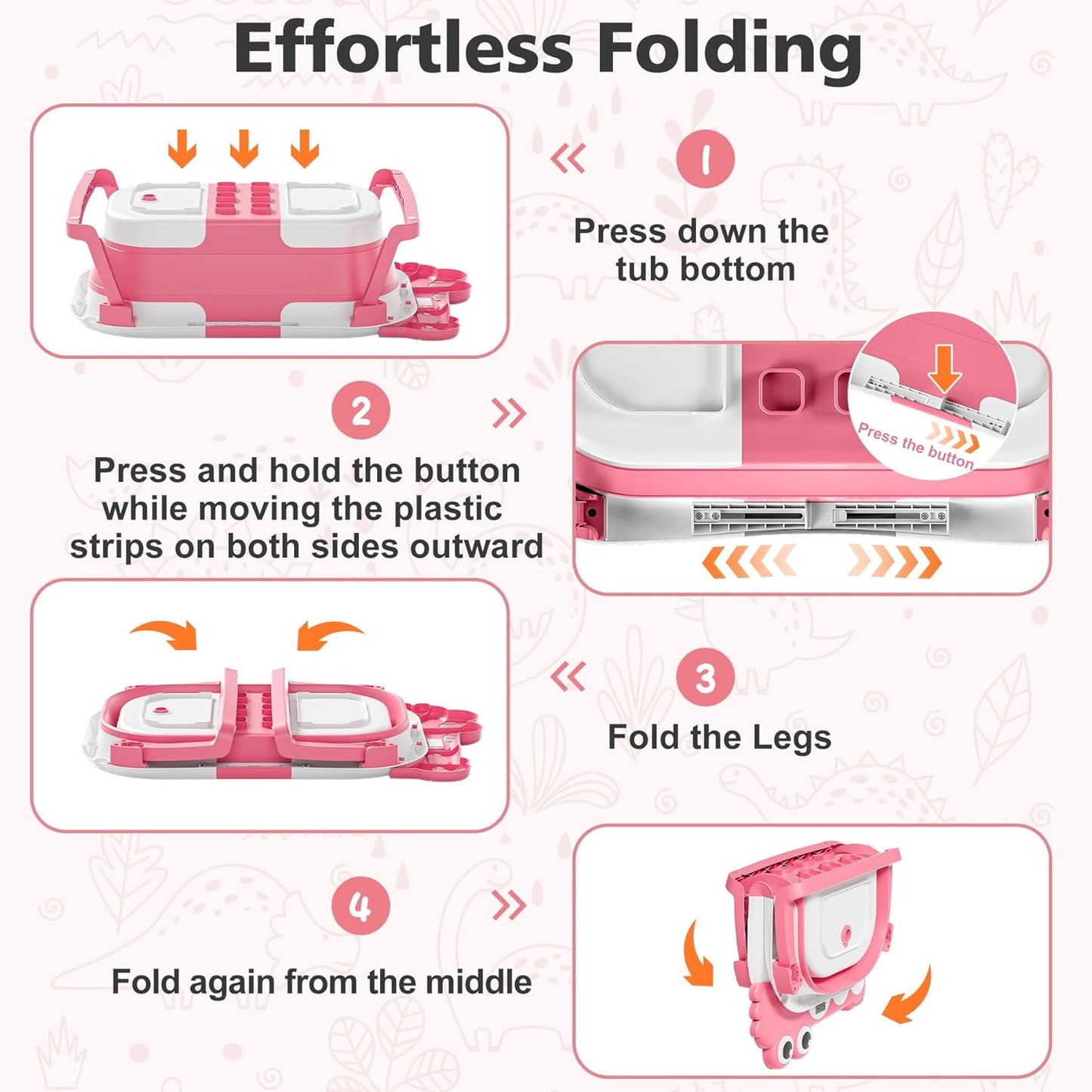 MoreFeel Collapsible Baby Bathtub for Newborn with Thermometer & 1 Hooded Towel & 1 Soft Floating