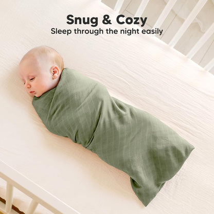 4-Pack Muslin Swaddle Blankets for Boys, Girls - Organic Baby Swaddles for Newborns, Soft &