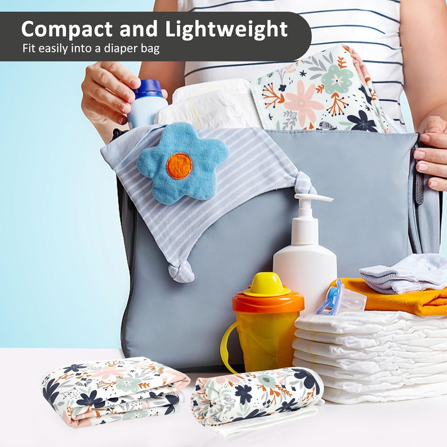 Baby Diaper Changing Pad, 21 5/8" x 31.5" Waterproof Changing Pad Liners - Reusable Soft and
