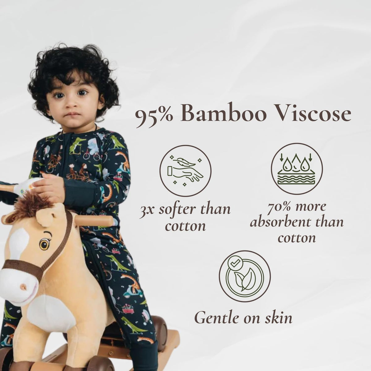Baby Romper Long Sleeves for 3-24 Month Boys & Girls | 95% Bamboo Viscose Baby Rompers Two-Way