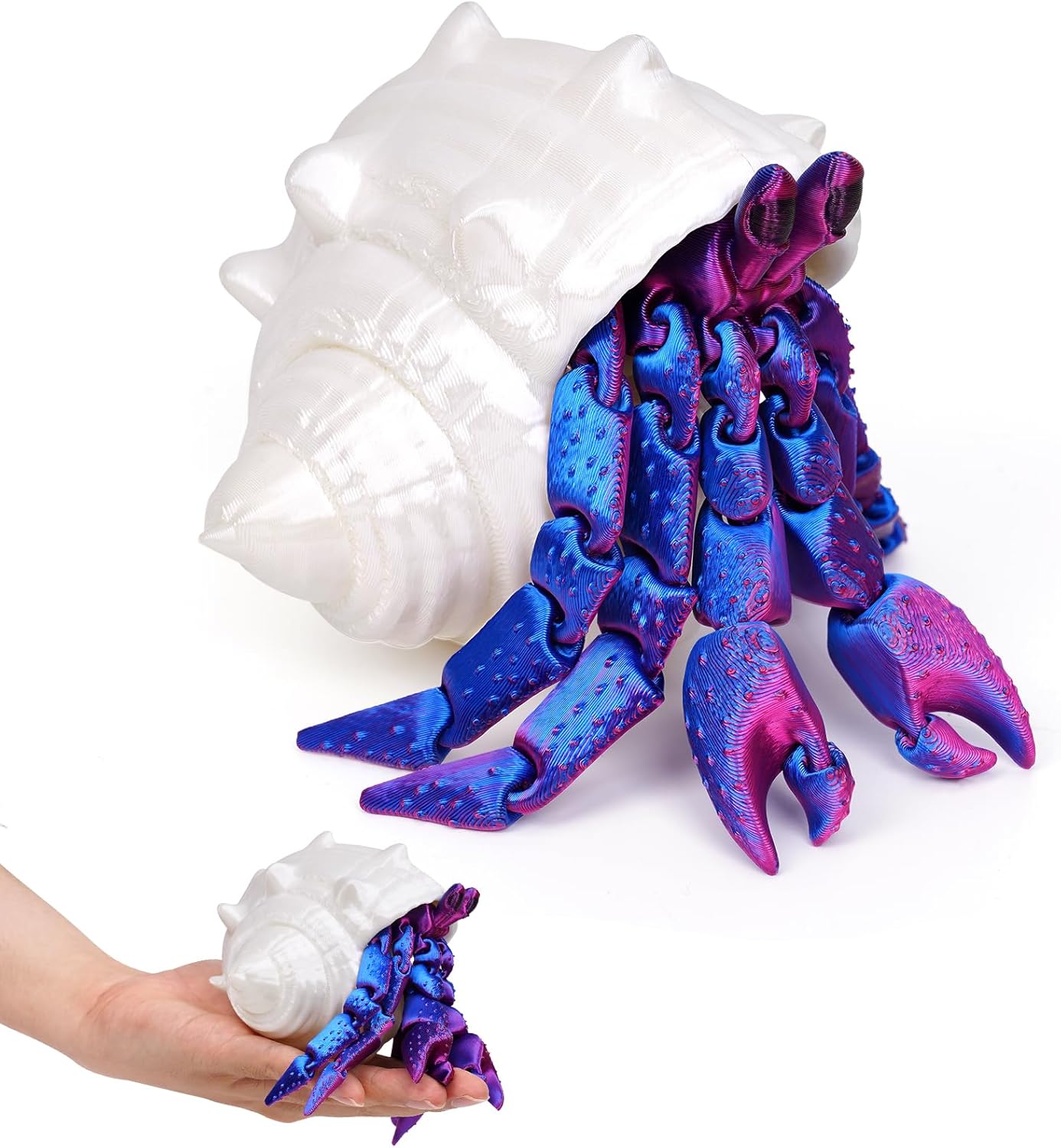 3D Printed Hermit Crab Fidget,3D Printed Dynamic Animals Toy,Full Articulated Flexible Crystal
