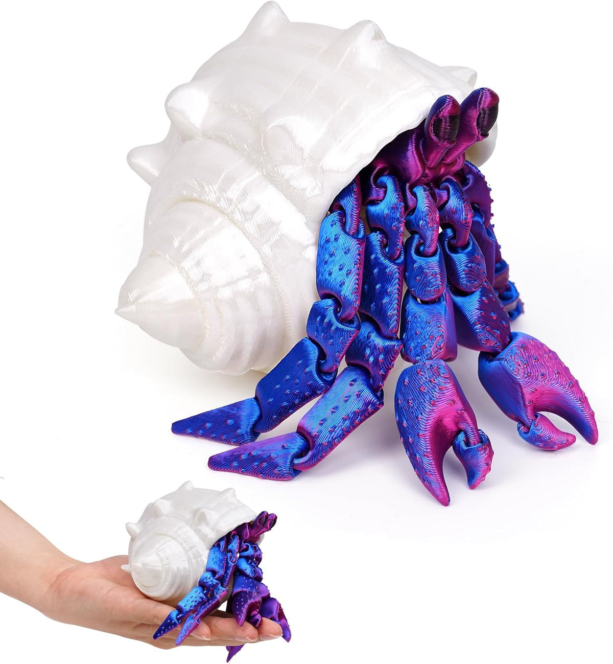 3D Printed Hermit Crab Fidget,3D Printed Dynamic Animals Toy,Full Articulated Flexible Crystal