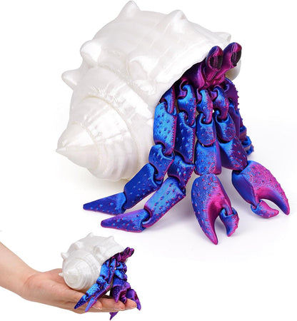 3D Printed Hermit Crab Fidget,3D Printed Dynamic Animals Toy,Full Articulated Flexible Crystal