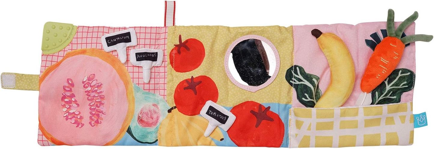 Manhattan Toy Mini-Apple Farm Soft Activity Crinkle Book for Baby & Toddler with Discovery Mirror