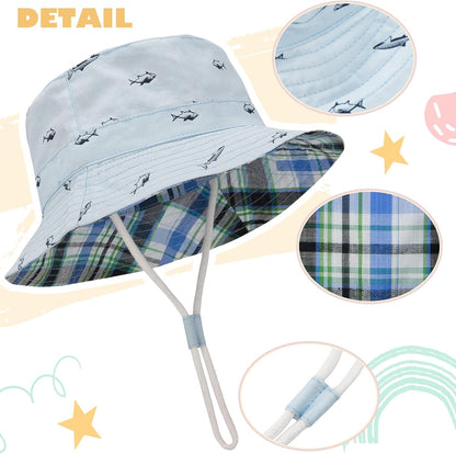 Durio Baby Bucket Sun Hat Toddler Hats Summer Beach Hat UPF 50+ Sun Protection Bucket Hats for Kids