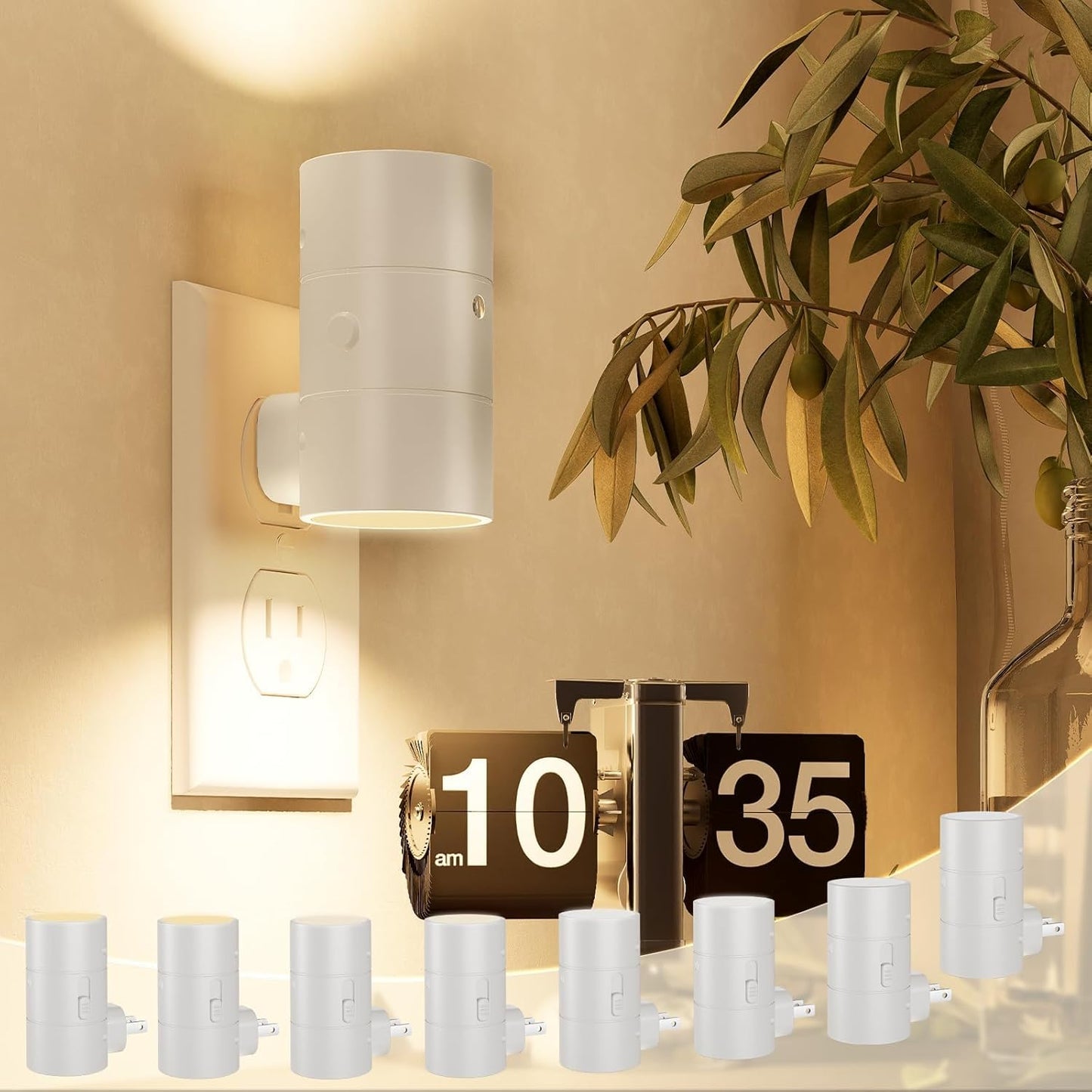 NIORSUN Dusk to Dawn Night Light Plug in,Bright Night Lights Plug Into Wall with 3 Light