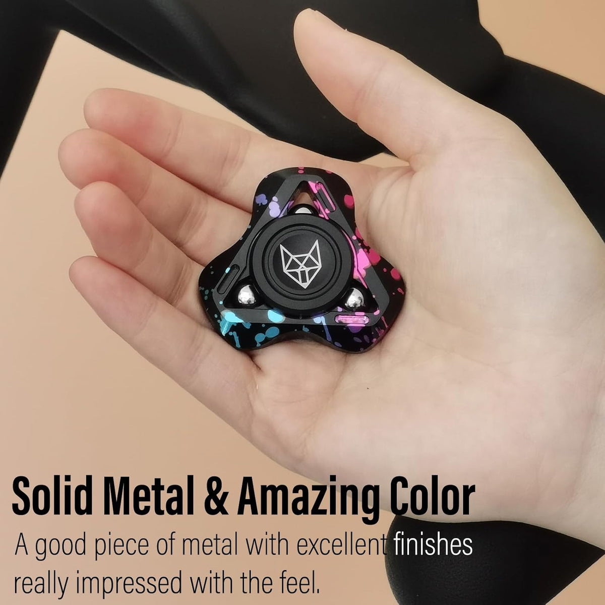FREELOVE Metal Fidget Spinner for Adults, Upgraded Fox, Stainless Steel Fidget Toys, High Spin Long