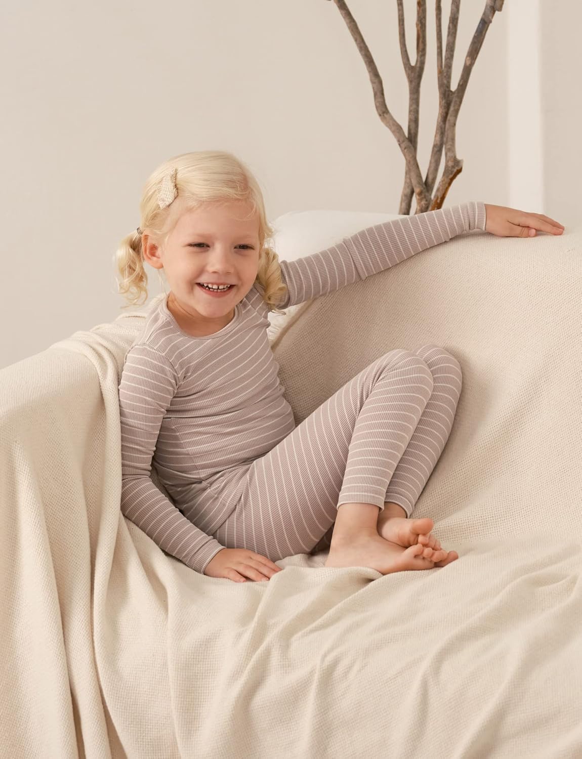 AVAUMA Stripe Pattern Baby Boys Girls Pajama Set Kids Toddler Snug fit Ribbed Sleepwear pjs for