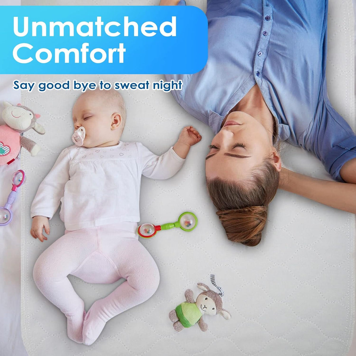 Reusable Incontinence Bed Pads 34"X52", washable bed pad, Heavy Absorbency (4-Layer) Waterproof Bed