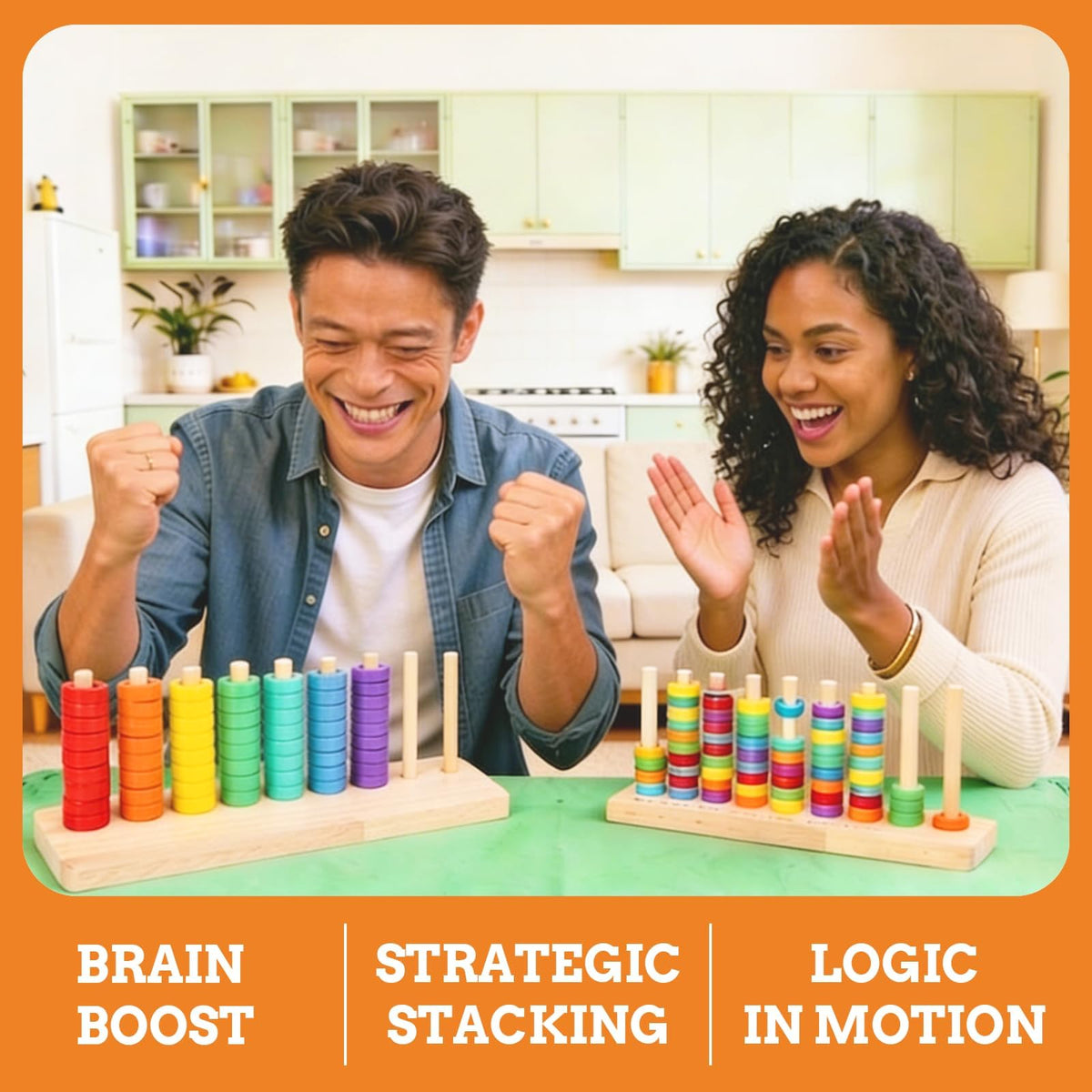 Trozihn Color Stack Challenge Game, Sorting & Stacking Toys for Toddlers
