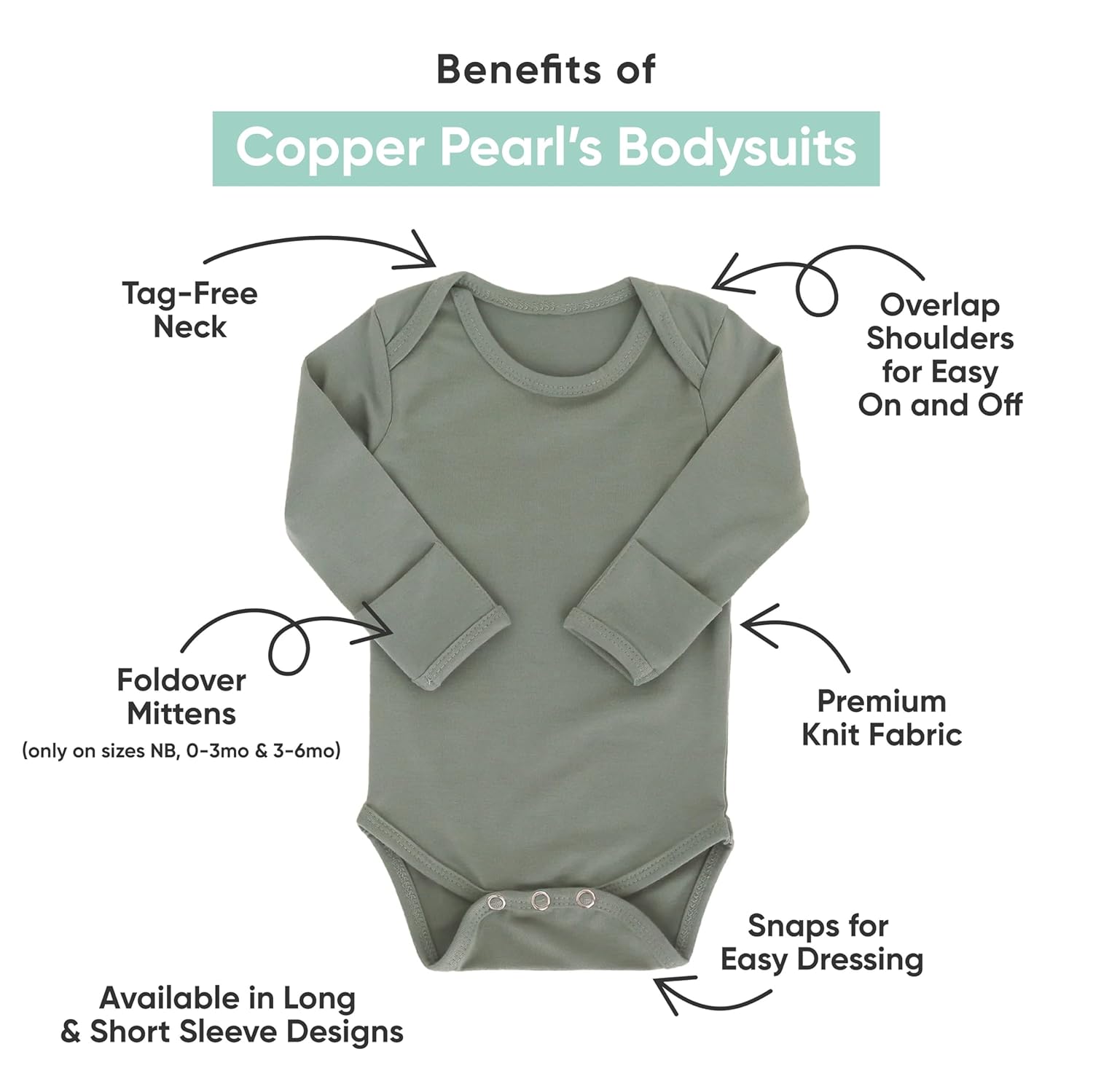 Copper Pearl Long Sleeve Bodysuit Baby: Ultra Soft Baby for Newborns, Boys, and Girls - Stylish