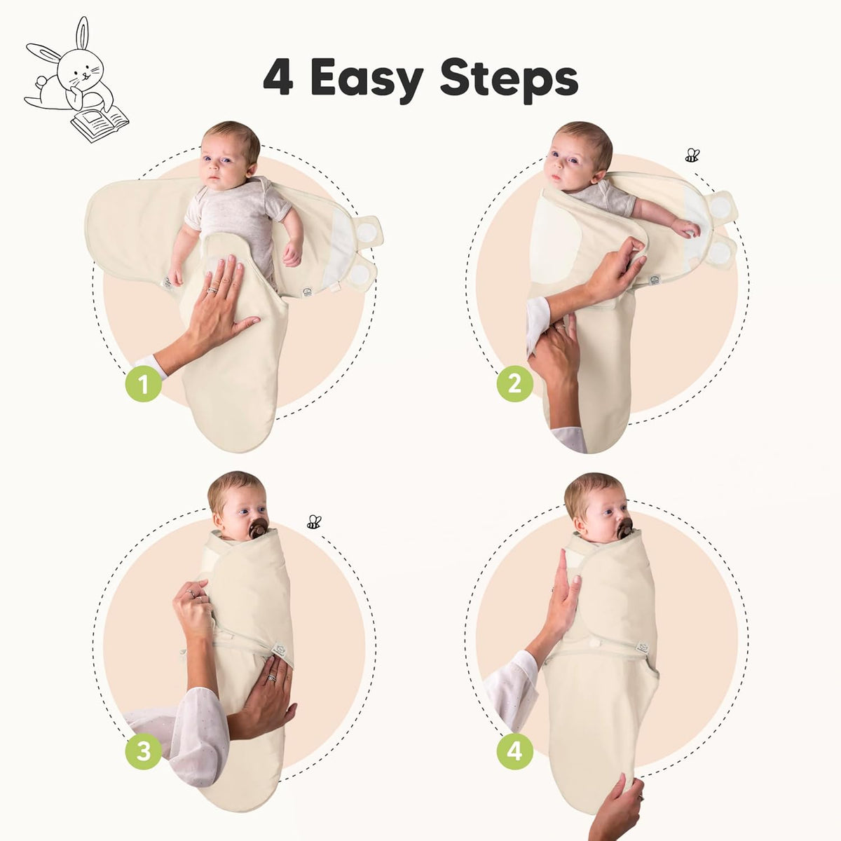 3-Pack Organic Baby Swaddle Sleep Sacks - Swaddles for Newborns, Infant 0-3 Months, Baby Girls