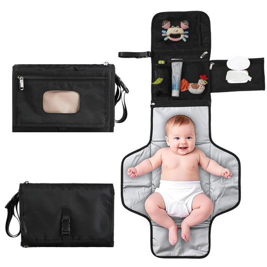 Portable Baby Diaper Changing Pad Smart Organized Diaper Changing Travel Bag with Wipe Dispenser