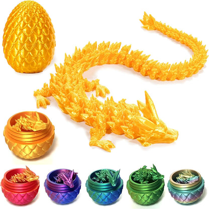 3D Printed Dragon Egg,Mystery Crystal Dragon Fidget Toys,Articulated Dragon,Home Desk Decor Easter