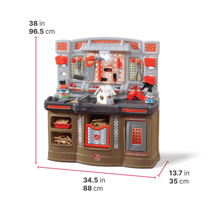 Step2 Big Builders Pro Workshop for Kids, Indoor/Outdoor Tool Bench for Children, Interactive Play