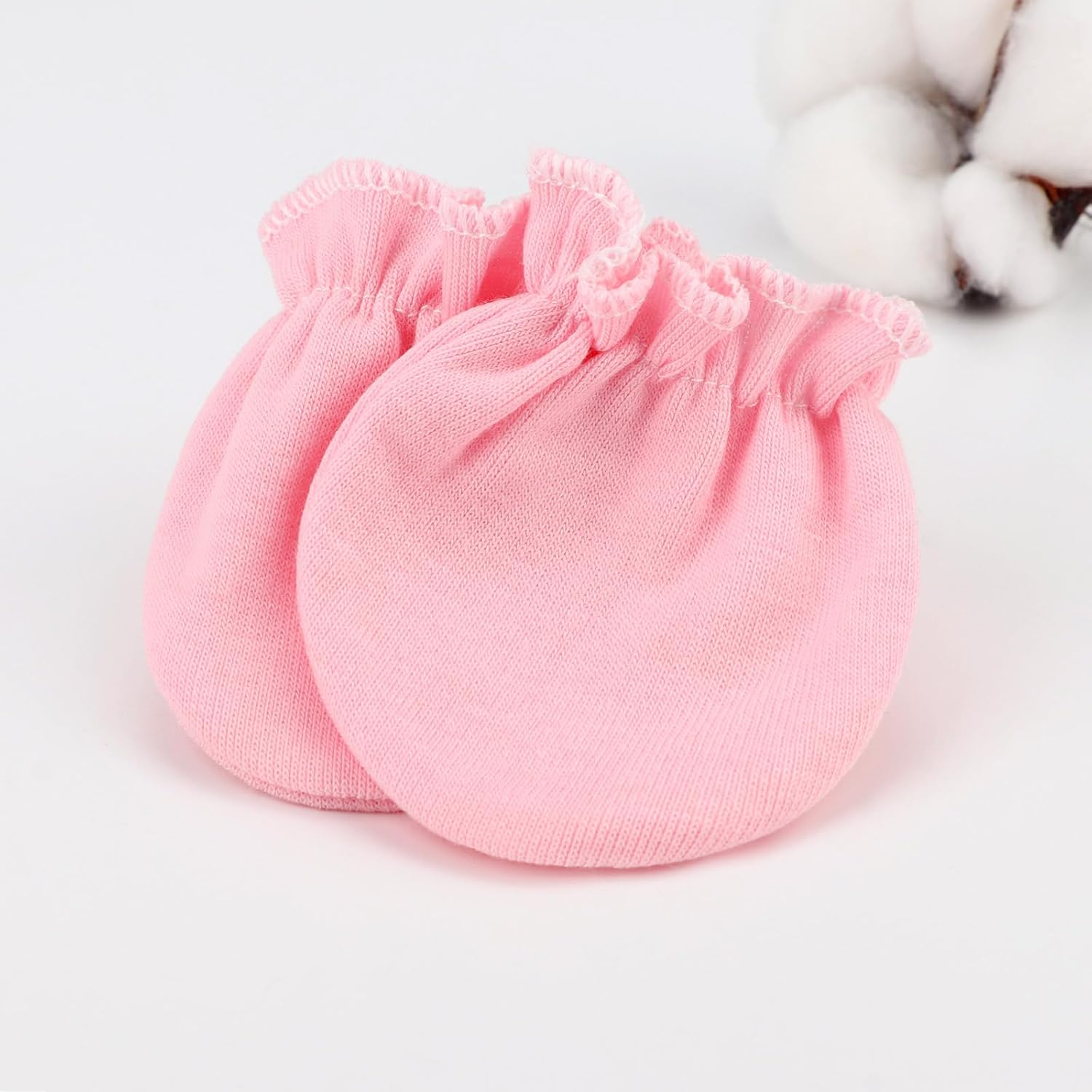 BQUBO Newborn Infant Toddler Mittens No Scratch Cotton Elastic Wrist Gloves Hypoallergenic for 0-6