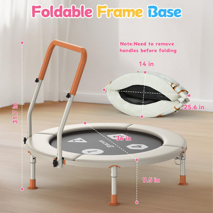 BCAN BT1 36'' Toddler Trampoline, ASTM Certified-Foldable Mini Trampolines for Kids Ages 1-6