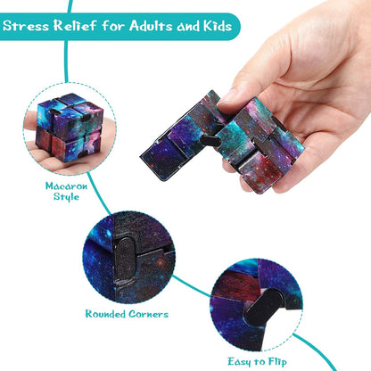 12 Pieces Mini Cube Blocks Mini Cube Desk Toy Magic Sensory Tool Blocks Puzzle Flip Cube for Teens