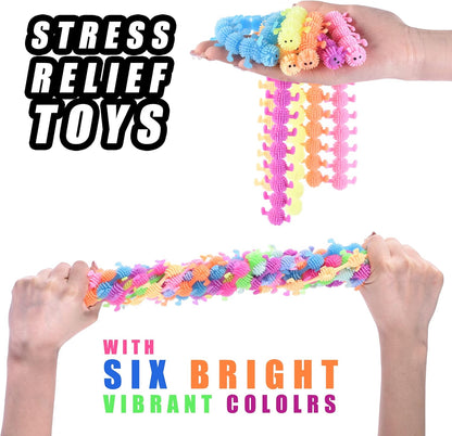 12 PCS Caterpillars Stretchy String Fidget Sensory Toys,Relaxing Toys for Kids and Adults,Relieve