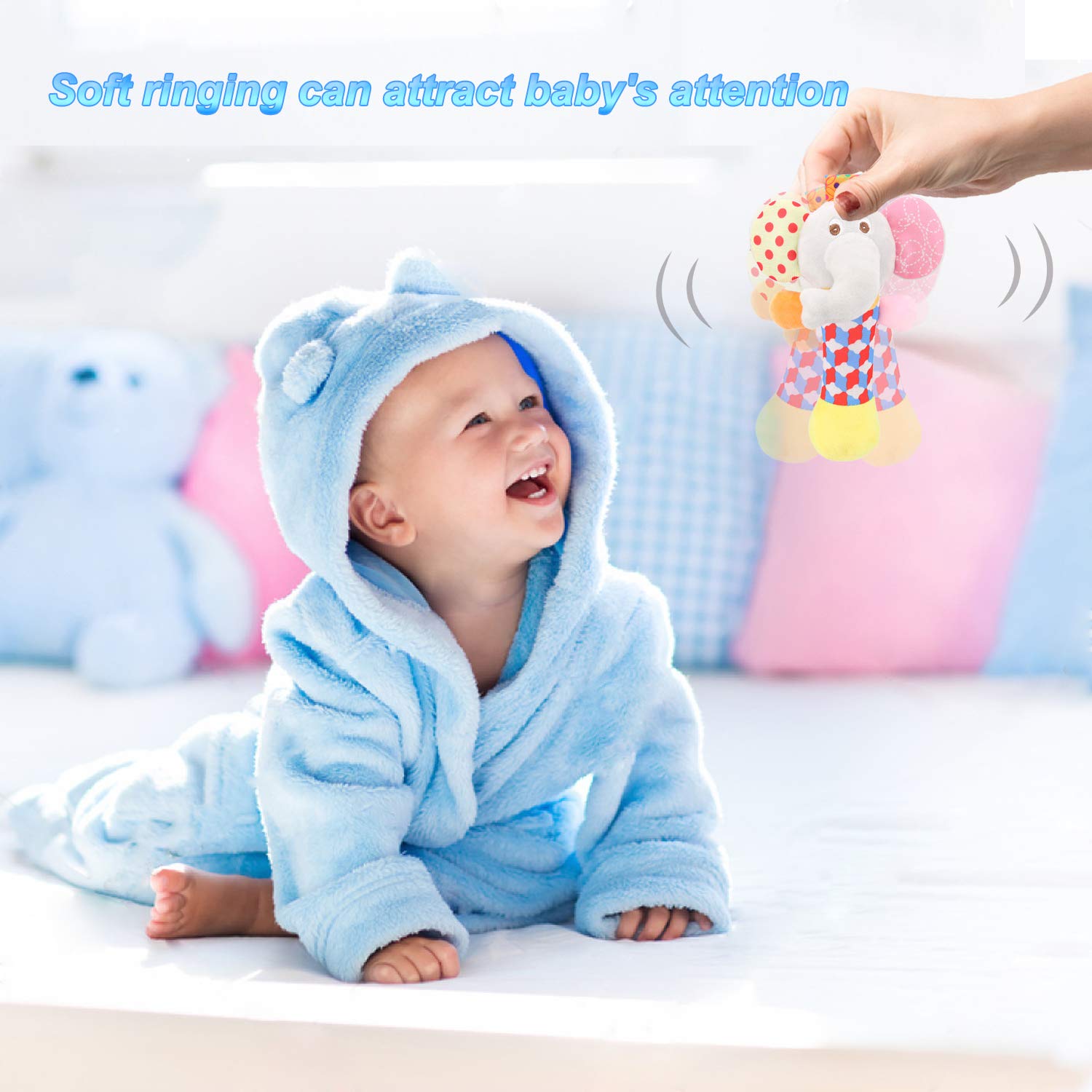 Wrist Rattles Foot Finder Rattle Toy for 3-6 Months Baby, Feet Leg Ankle Socks Arm Hand Bracelet