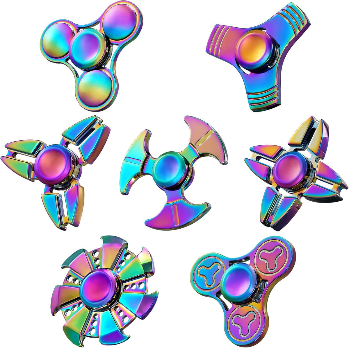 SCIONE Metal Fidget Spinner for Kid Adult,Sensory Hand Fidget Toy 7 Pack-Anxiety Toys Stress Relief