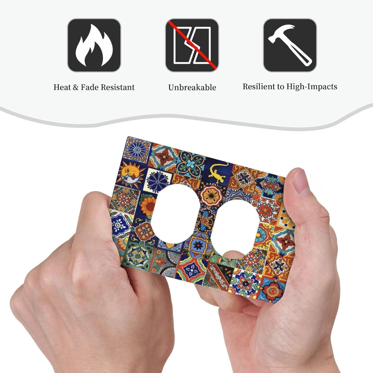 Talavera Mexican Tiles Traditional Color Decoration Print Outlet Covers 1 Gang Duplex Light Switch