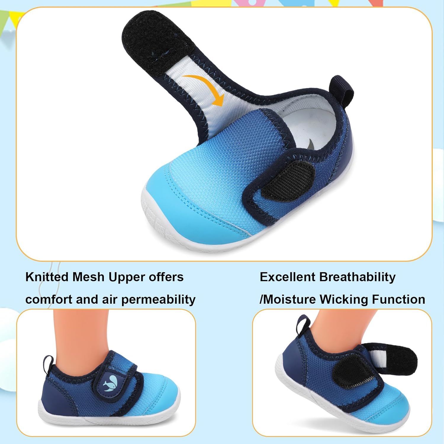 FEETCITY Baby First Walking Shoes Boys Girls Infant Sneakers Crib Shoes Breathable Lightweight Slip