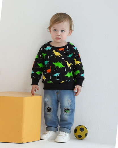 Toddler Baby Boy Outfits Fall Winter Clothes Color Block Long Sleeve Sweatshirt Tops + Jogger Pants