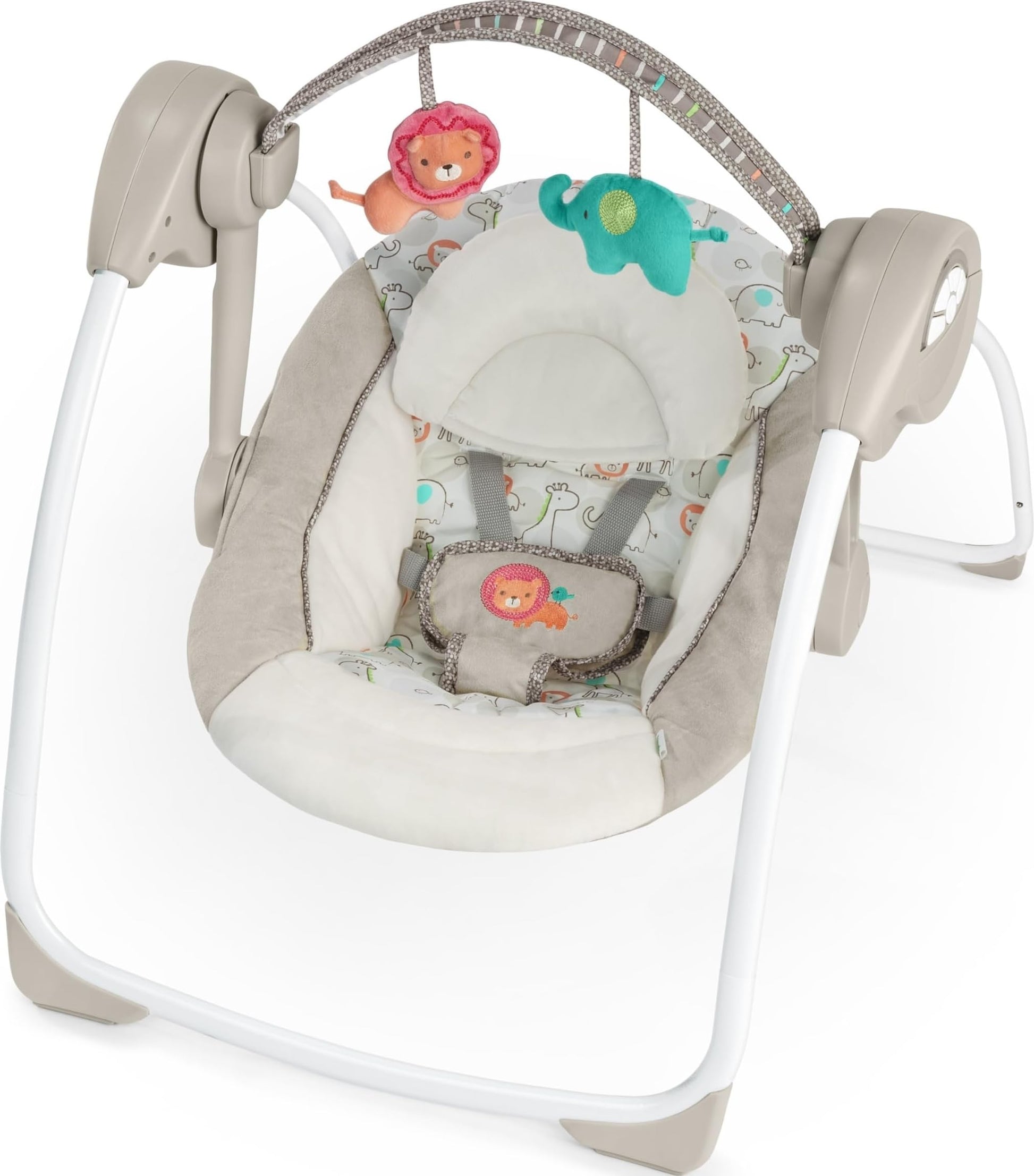 Ingenuity Soothe 'n Delight Compact Portable 6-Speed Plush Baby Swing with Music, Folds Easy, 0-9