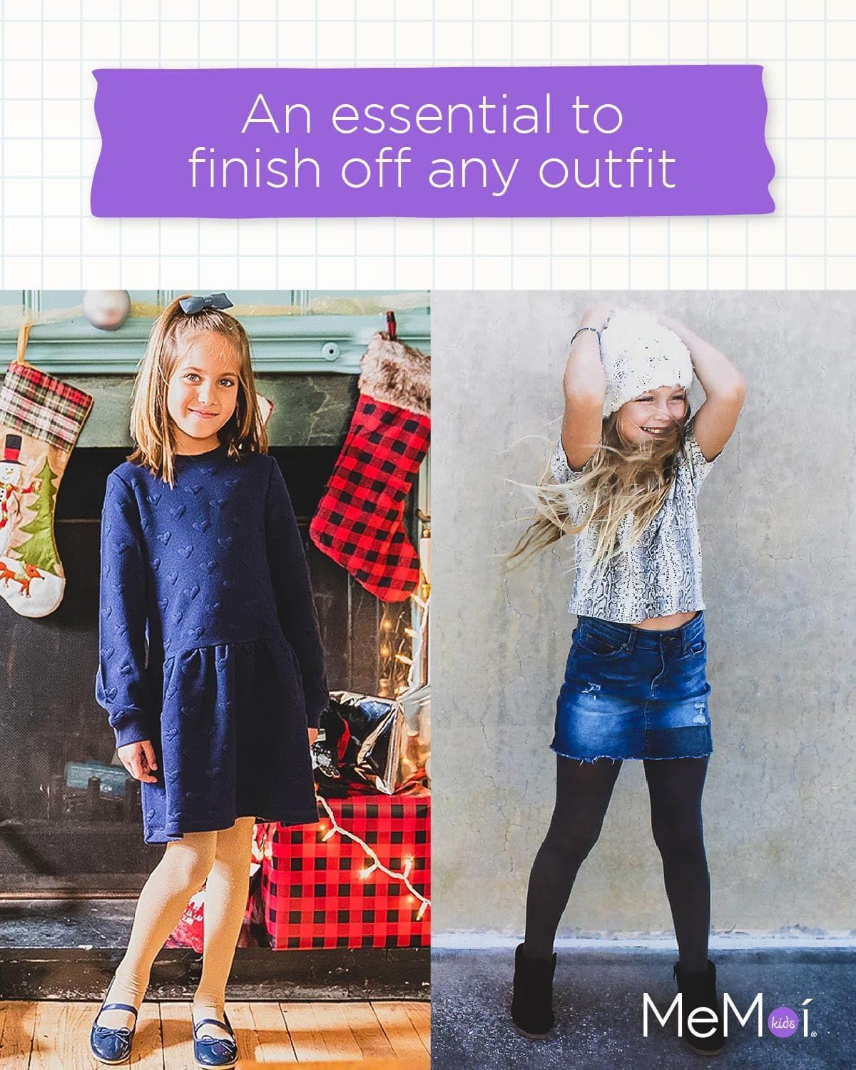 MeMoi Shining Star Shimmer Tights for Girls, Ultra Soft and Lightweight Opaque Girl Tights - Sizes