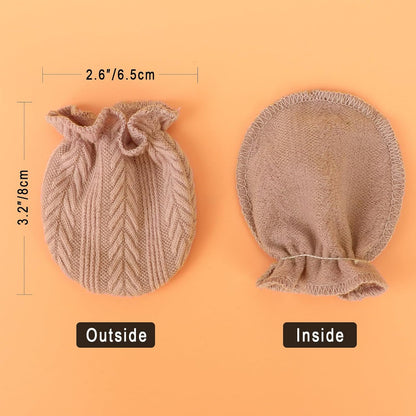 BQUBO Newborn Infant Toddler Mittens No Scratch Cotton Elastic Wrist Gloves Hypoallergenic for 0-6