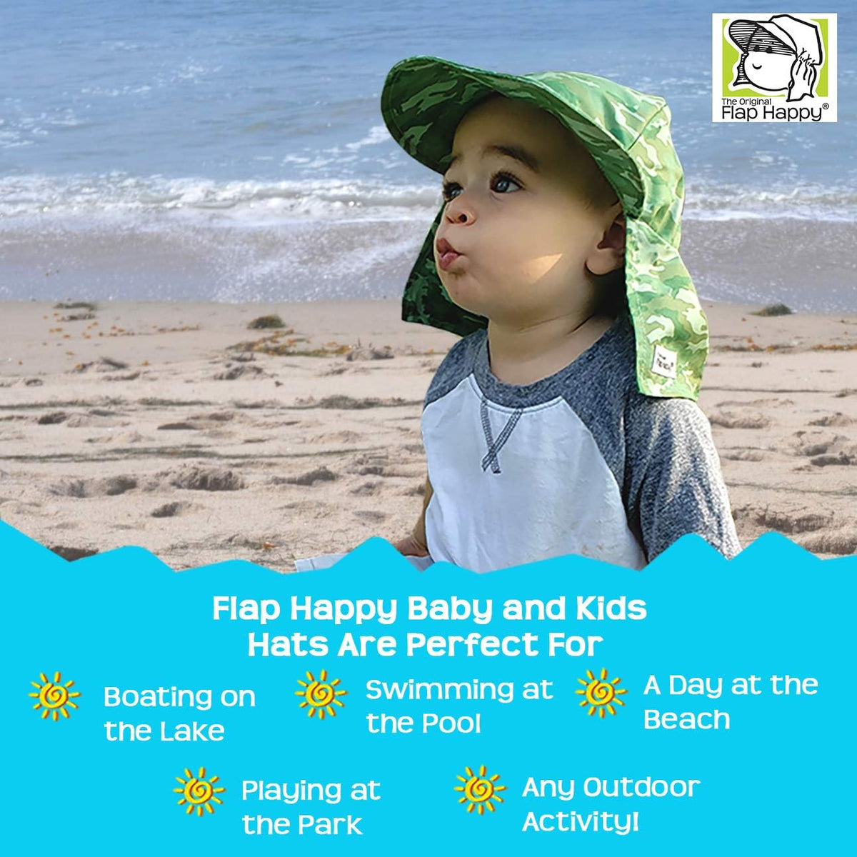 Unisex Baby Upf 50 Plus Original Flap Hat