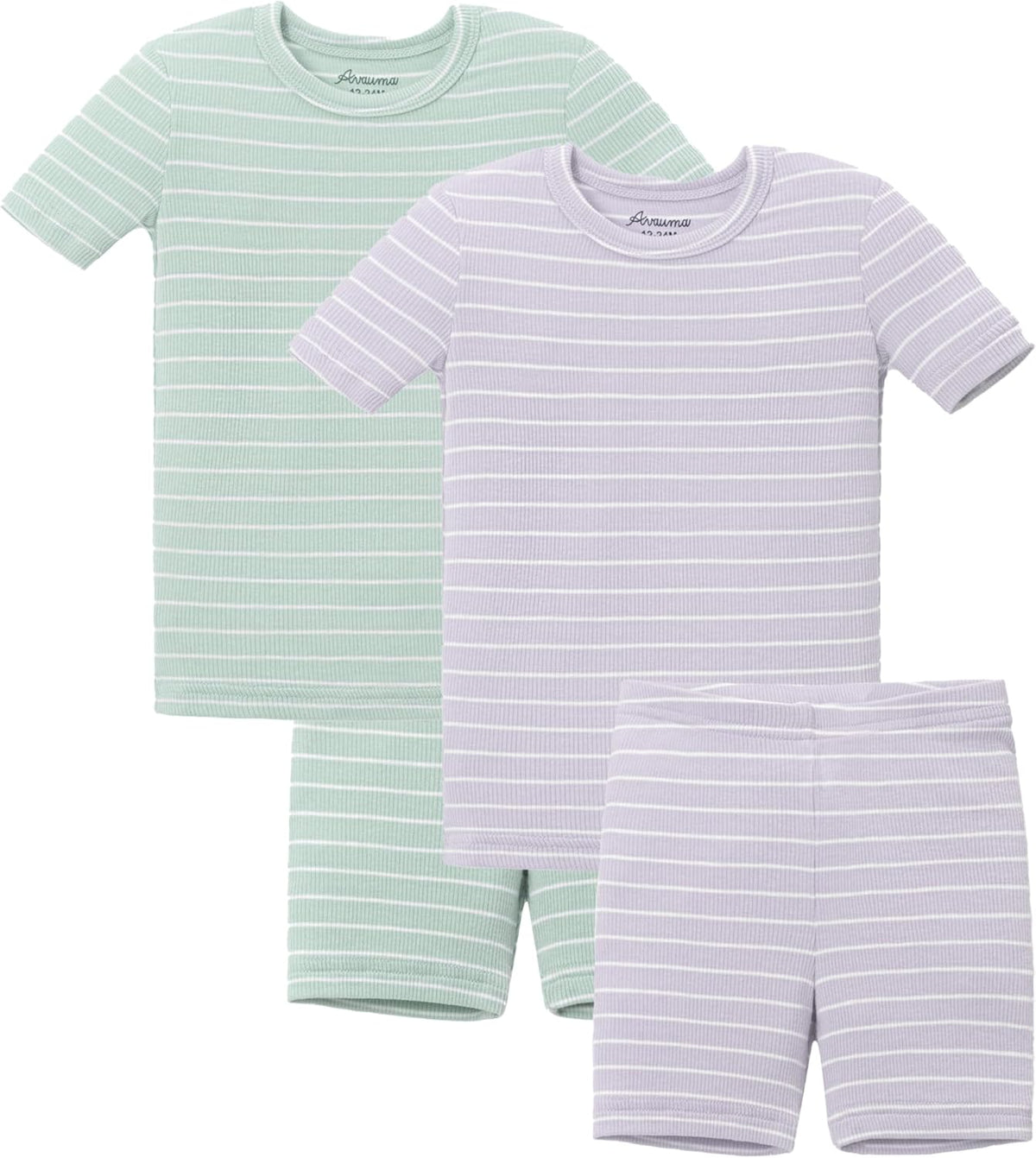 AVAUMA Stripe Pattern Baby Boys Girls Pajama Set Kids Toddler Snug fit Ribbed Sleepwear pjs for